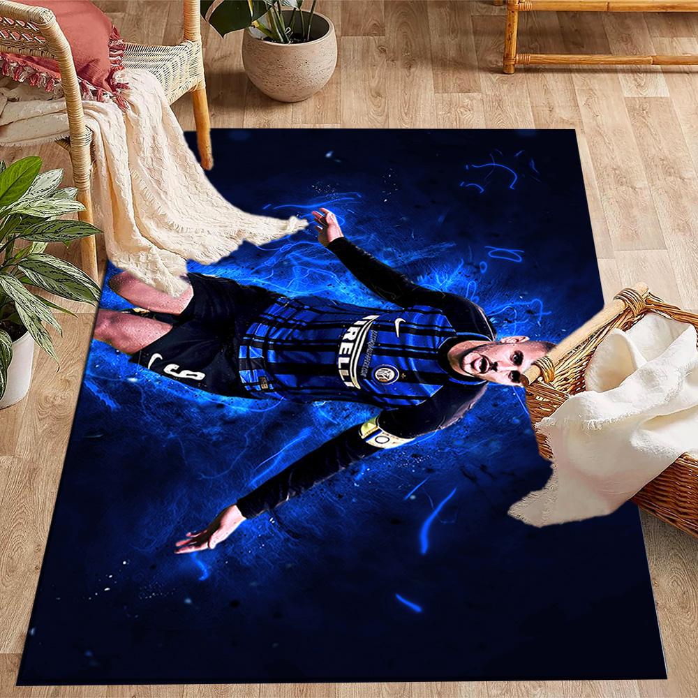 Inter Milan Player Action Area Rug Perfect for Hallway Playrooms Game Room Kitchen Antislip Carpet Office home decor Wedding Party Gift
