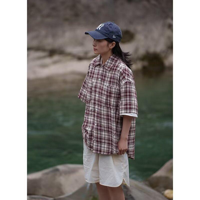 

Рубашка в американском стиле Lazy с длинными рукавами, свободная и повседневная, съемная, длинные и короткие пары для пар 2XL красный