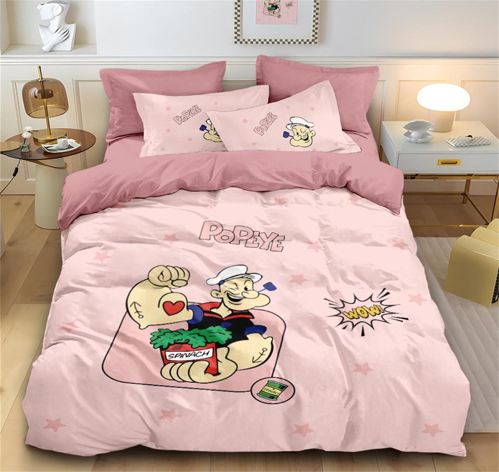 P-Popeye Anime Single Bedding Set Duvet Cover and Pillow Case,Microfibre 3D Digital Print 2 Piece Duvet Cover and Pillowcases