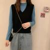 Retro Hong Kong Flavor Twist Knitted Sweater Vest, Women's Clothing Autumn New Loose Outer Wear Thin Sweater Women