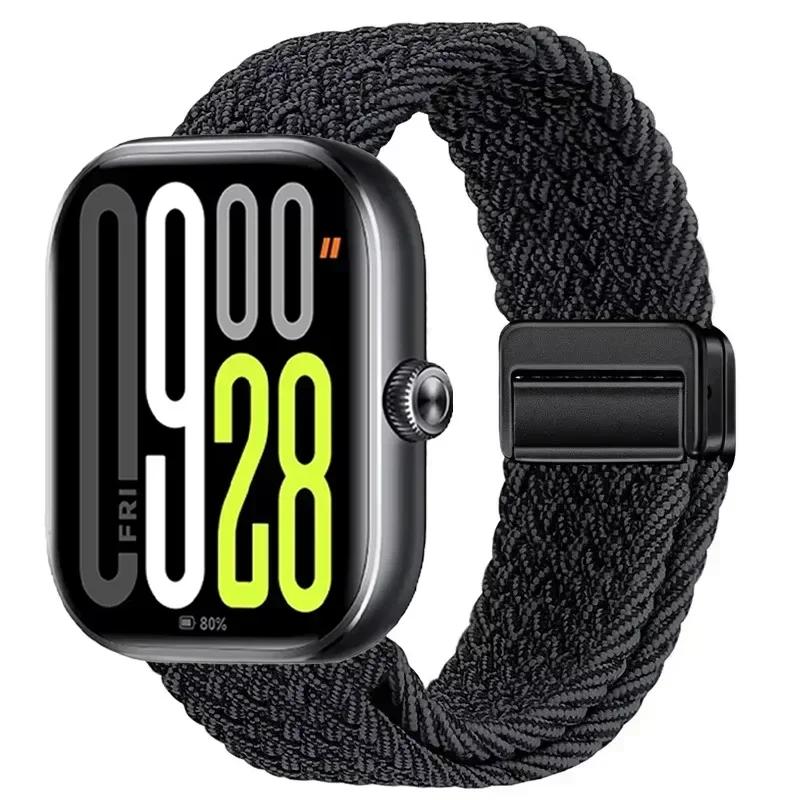 Magnetic Loop for Xiaomi Redmi Watch 4 5 Strap Adjustable Braided Sport Nylon Replacement bracelet for Miband 8 pro/9 pro band