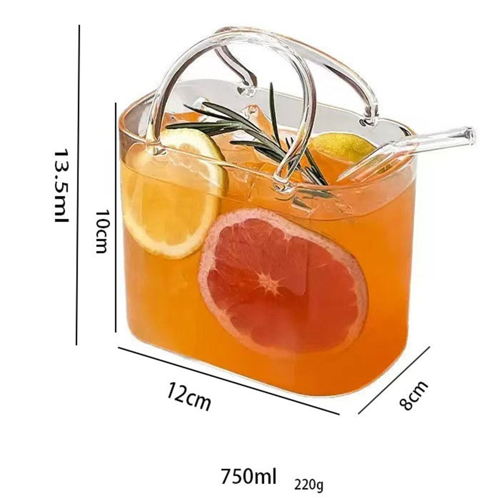 Unique 750ml Cocktail Glass Cup With Handbag Glass Purse Bag Vase Portable Creative Glass Wine Cup For Wedding Home Decoration 780ml как