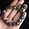 Cooles handgefertigtes Totenkopf-Perlen-Kettenarmband für Männer aus massivem Edelstahl, Herrenarmbänder, Punkrock-Schmuckzubehör