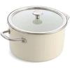 CC003269-001 Saucepan with Enamel, Steel Core, 24 Cm 6 L, Cream