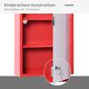 Gabinete de Medicina de Acero Rojo Montado en Pared con 3 Estantes + Puerta de Cristal de Seguridad con Cerradura 60 cm(H)