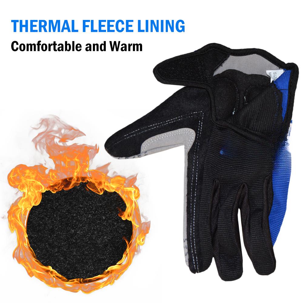 Women Men Winter Cycling Gloves Full Finger Thermal Fleece Touchscreen Bicycle Gloves Anti Slip Gel Pad Motorcycle MTB Road Bike Gloves