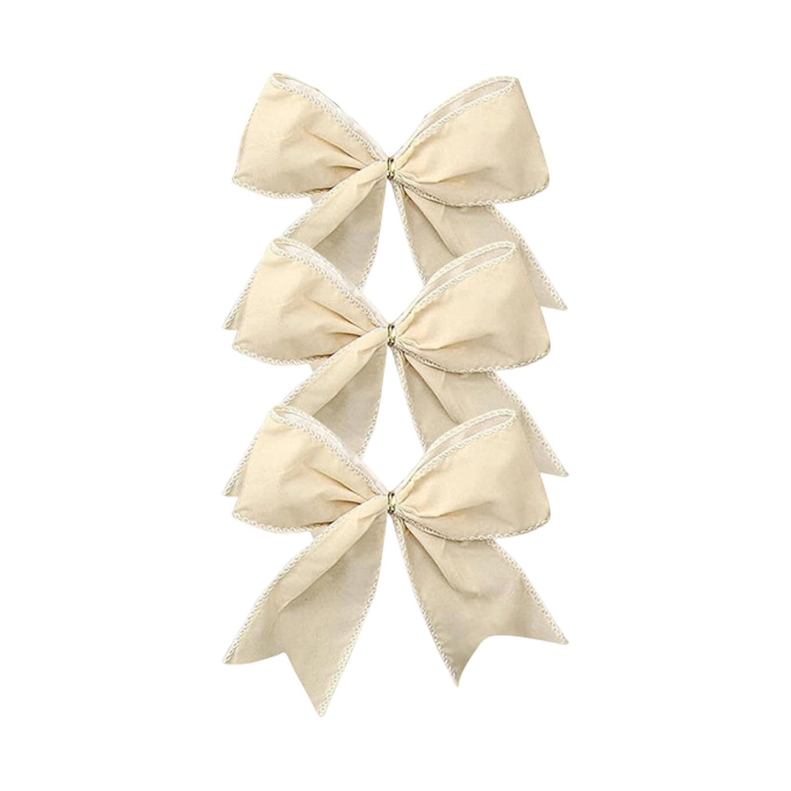 

3 шт. Рождественские бантики, Тканевые рождественские венки, Декоративные бантики, Подвесные украшения One Size белый