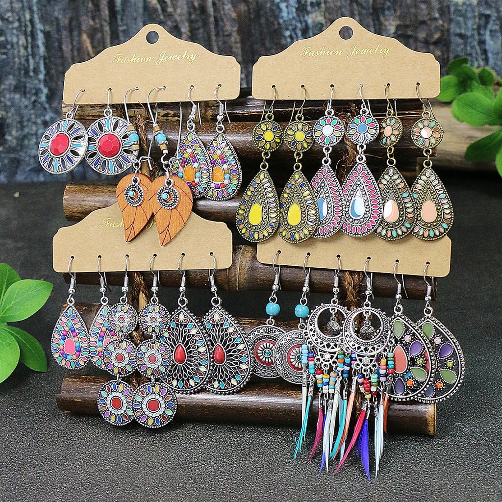 Boho Style Multi-Style Women's Earrings Geometric Shape Dangle Ear Zircon Match Various Party Decor Gifts