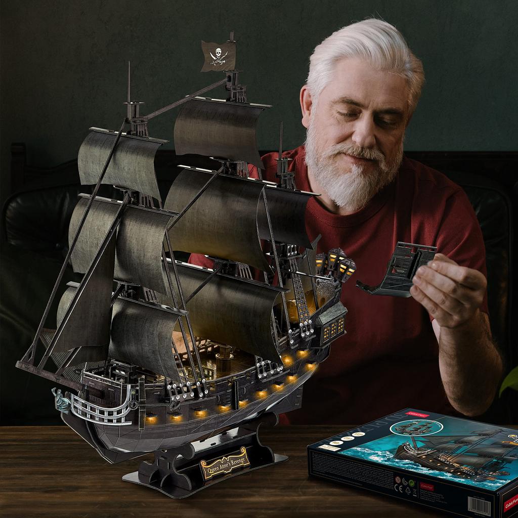 ASSYME Cubic Fan 3D Puzzle Craft Kit No Glue or Tools Required Queen Revenge L522h - - Anne's (with LED)