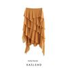 Kaslead New Women Clothes Western Style Fashion Asymmetric Laminated Decoration Midi Dress 4786248 615