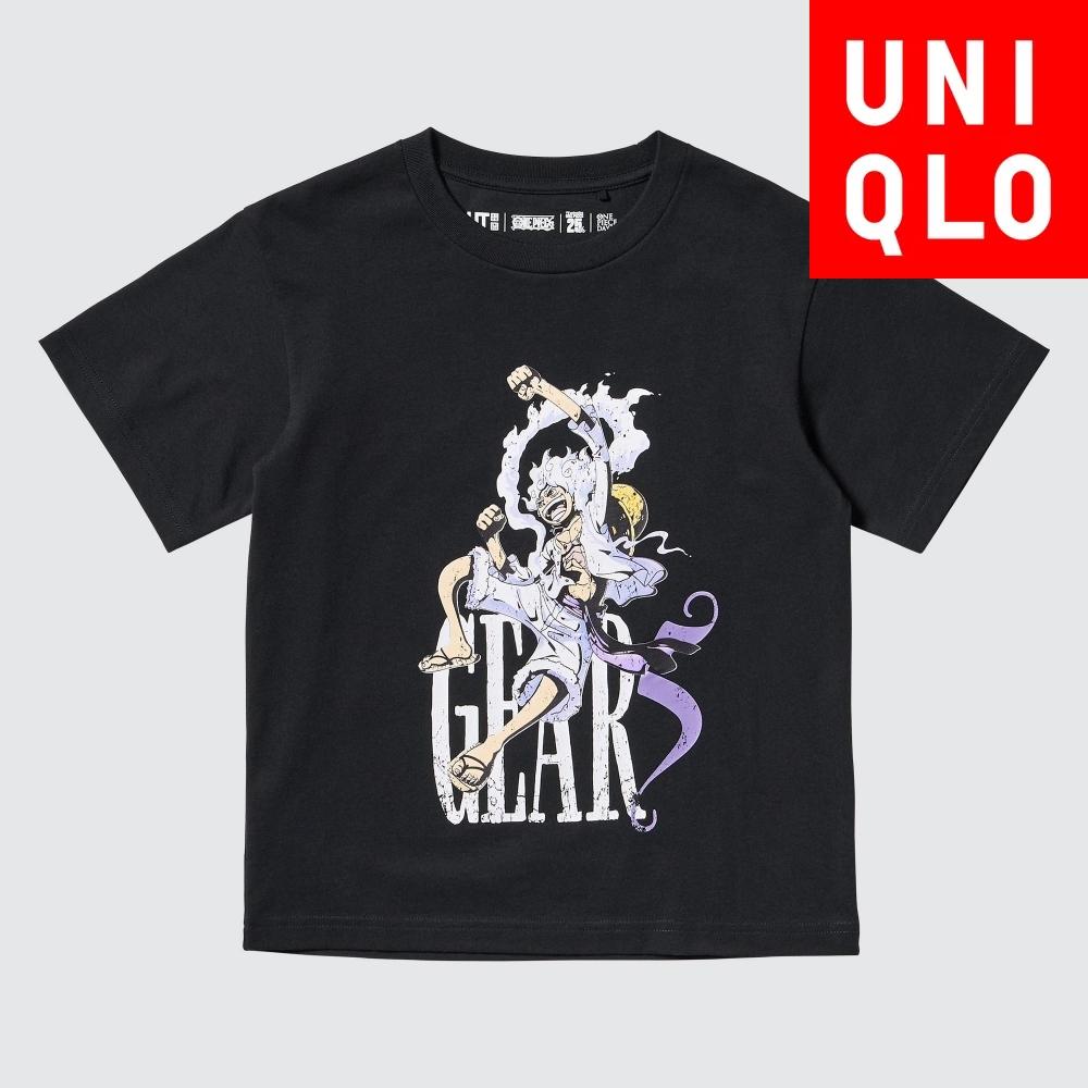 

Uniqlo KIDS ONE PIECE 25th UT с графикой T короткий рукав D 09 BLACK/KIDS 110