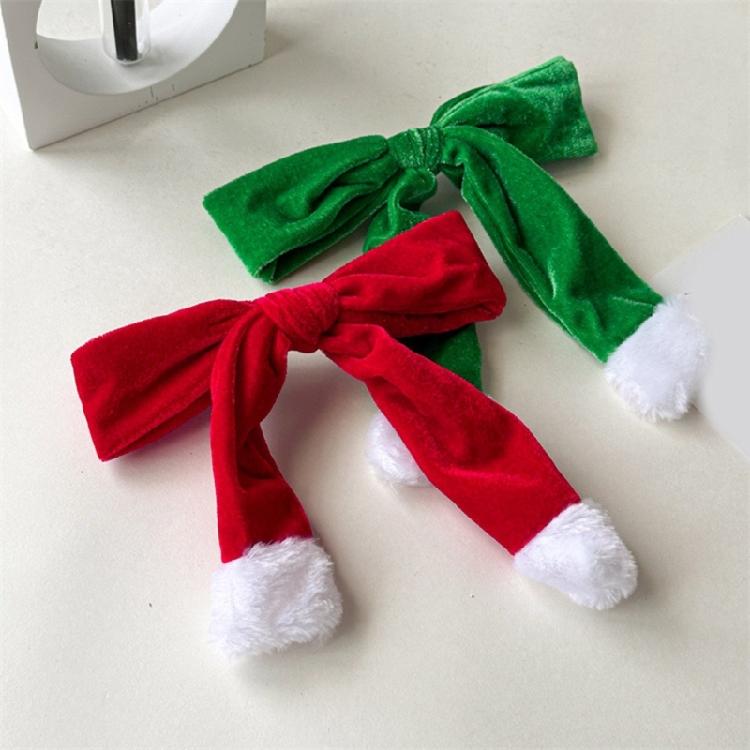 Süße Fellhaarspange Weihnachts-Haarnadel Süße Schleife Büsche Haarspange