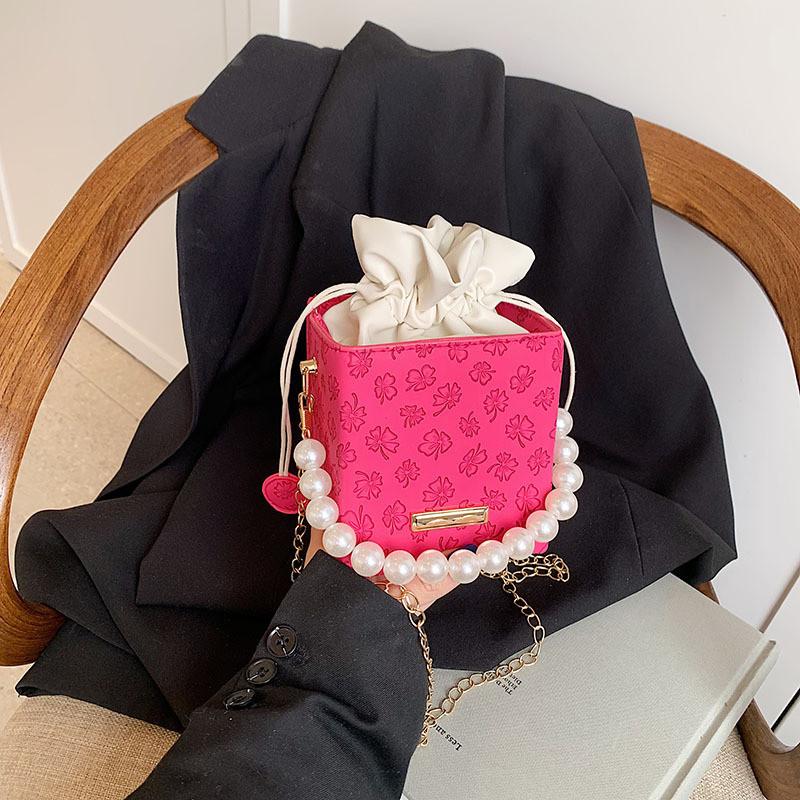 Small Square Pu Bag With Drawstring Closure For Womens Everyday Wear