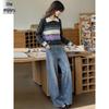 Women's Doll Collar Striped Knit Sweater