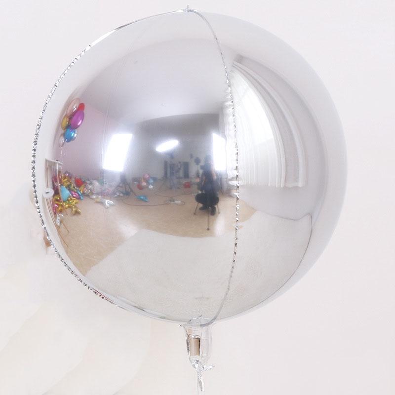 

Wholesale 18/22inch 4D round aluminum ball aluminum foil balloon wedding birthday party decoration 4D aluminum balloons 18inch 2pcs серебряный
