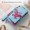 Integrated Phone Case Wallet and Case with Floral Design, Suitable for iPhone15, 15Pro, 15Pro Max, iPhone16, 16Pro, 16Pro Max