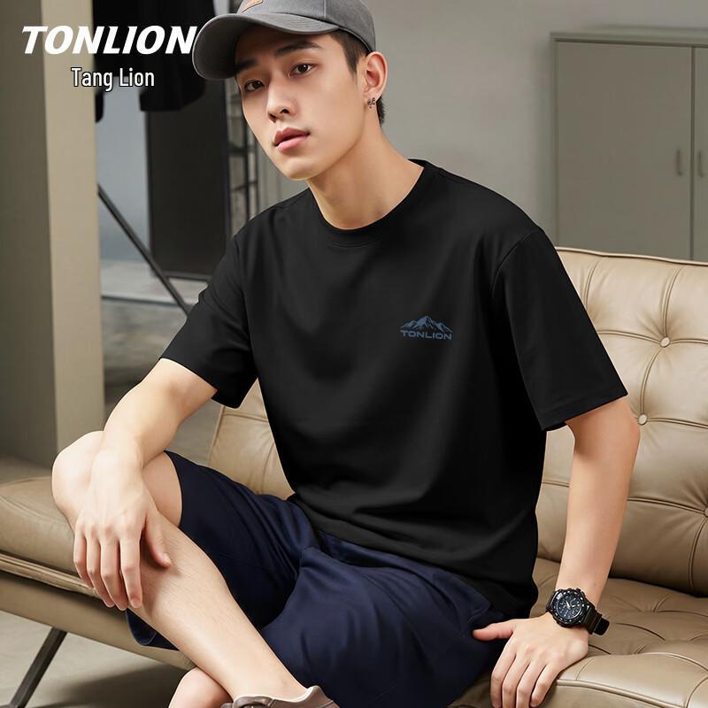 TonLion Men s Pure Cotton Short Sleeve T-Shirt M