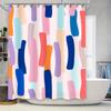 Colorful Splash Bath Shower Curtain Modern Blue White Pink Decorative Waterproof Fabric Tapes Bathtub Rod Hanging Set For Bathro