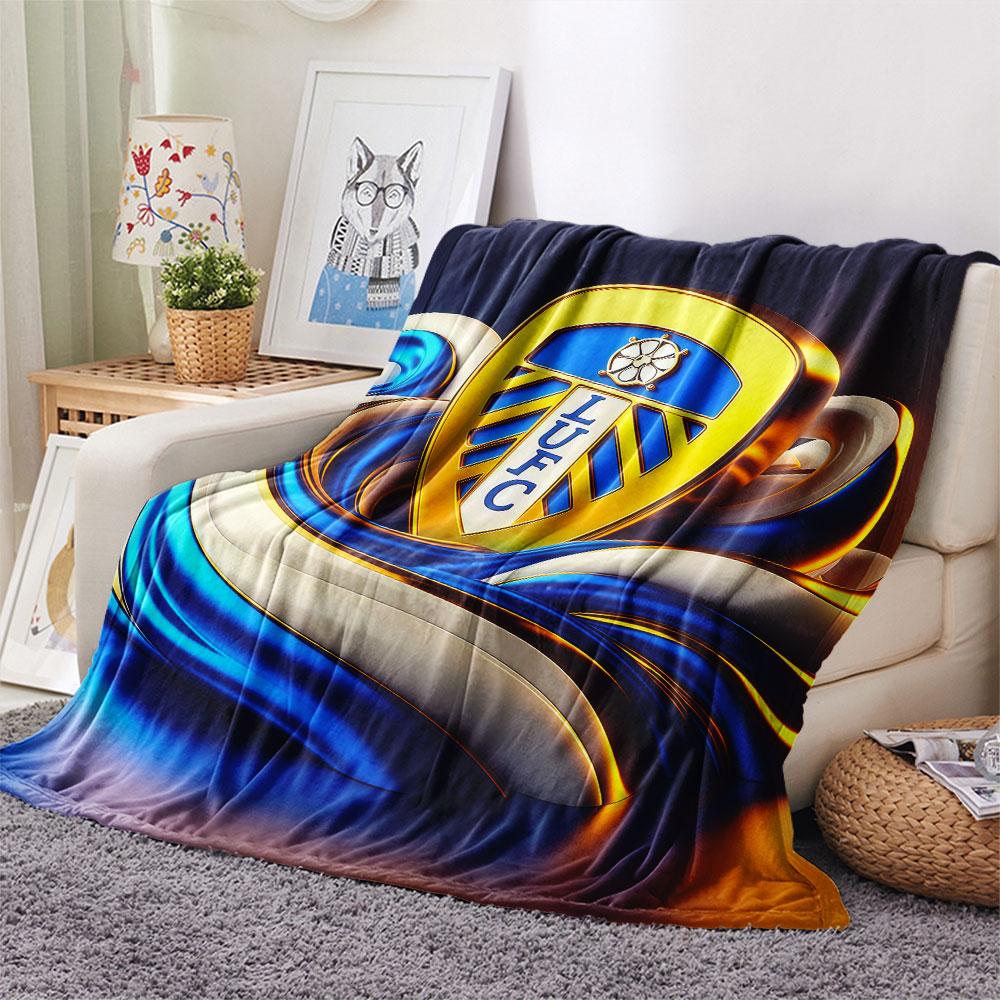 1PC Leeds United Patterned Flannel Blanket Suitable For All Seasons for Home Decor Warmth and Comfort Gifts Holiday Present