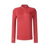Fitted Mock Neck Half-Zip Knit Long Sleeve T-Shirt Women Tops Dark-Rose A11W517213FWI
