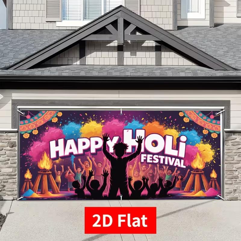 

2D Happy Holi Festival Backdrop, Holi Party Photo Background 47.2x31.5inch/120*80cm