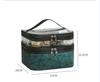 2024 Large Capacity Portable Waterproof PU Travel for Toiletry Bag with Double-Layer Geometric Pattern Makeup Storage Bag