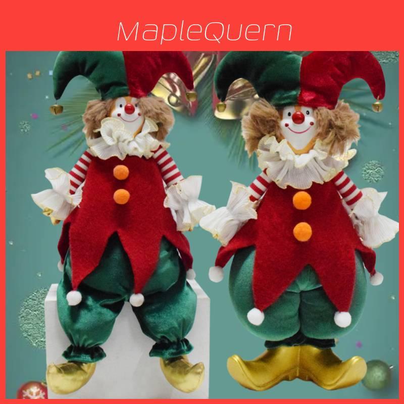 Charmante Handgefertigte Clownfigur Für Weihnachtsdekoration Plüschmaterial Festliches Geschenk Ideal Für Feiertagsstimmung