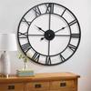 Moderni orologi da parete 3D di grandi dimensioni Numeri romani Retro Rotondi in metallo Ferro Accurato Silenzioso Nordico Appeso Ornamento Decorazione del soggiorno