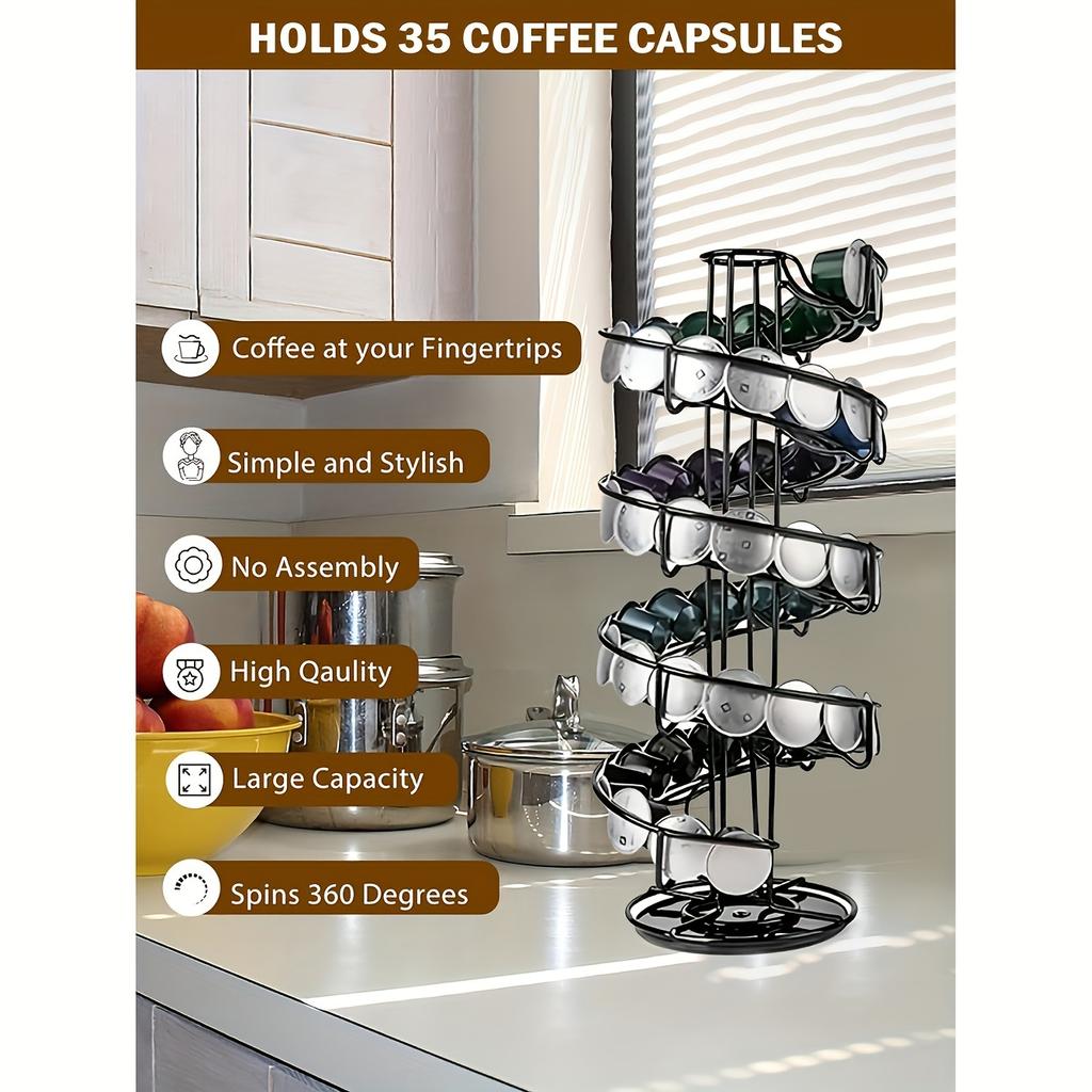 1 Stück drehbarer Kaffeekapsel-Organizer, K-Cup-Kaffeekapsel-Organizer, Kaffee-Organizer für den Schreibtisch im Café, im Büro und in der Küche