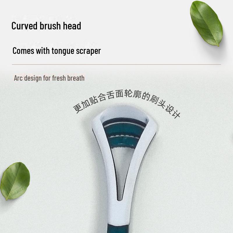 8-Pack Soft Bristle Adult Toothbrushes with Tongue Cleaner - Trendy Two-in-One for Couples