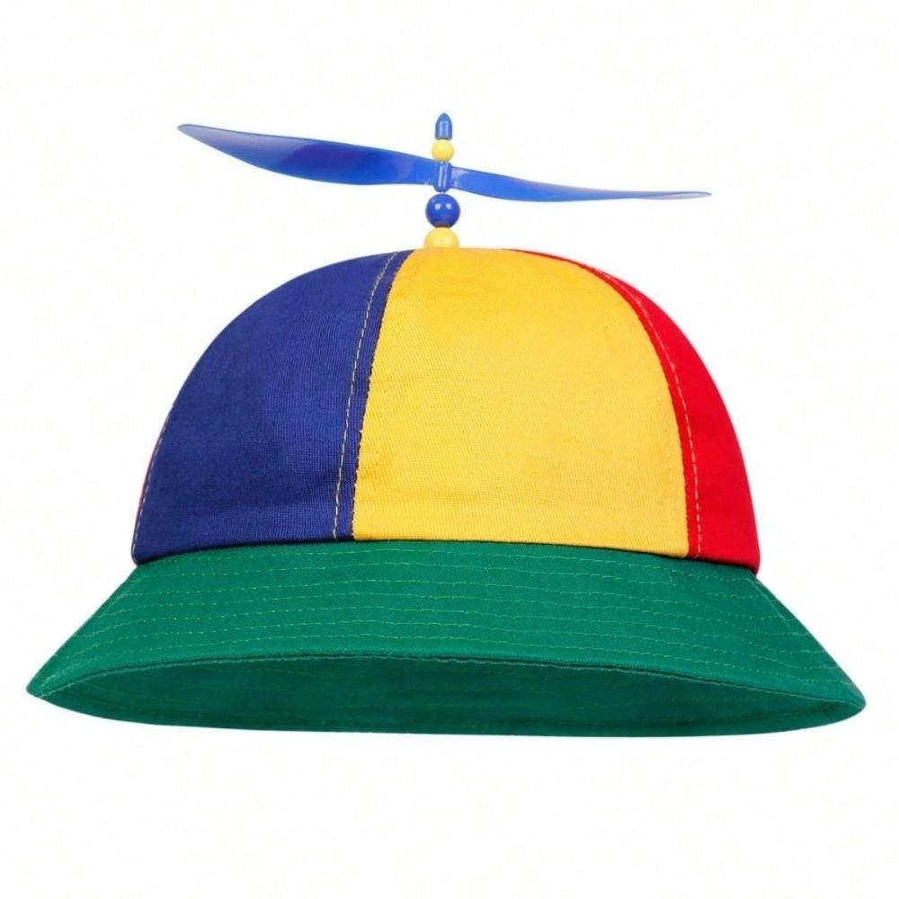 Detachable Bamboo Dragonfly Cap Cotton Colorful Helicopter Spiral Hat  Outdoor