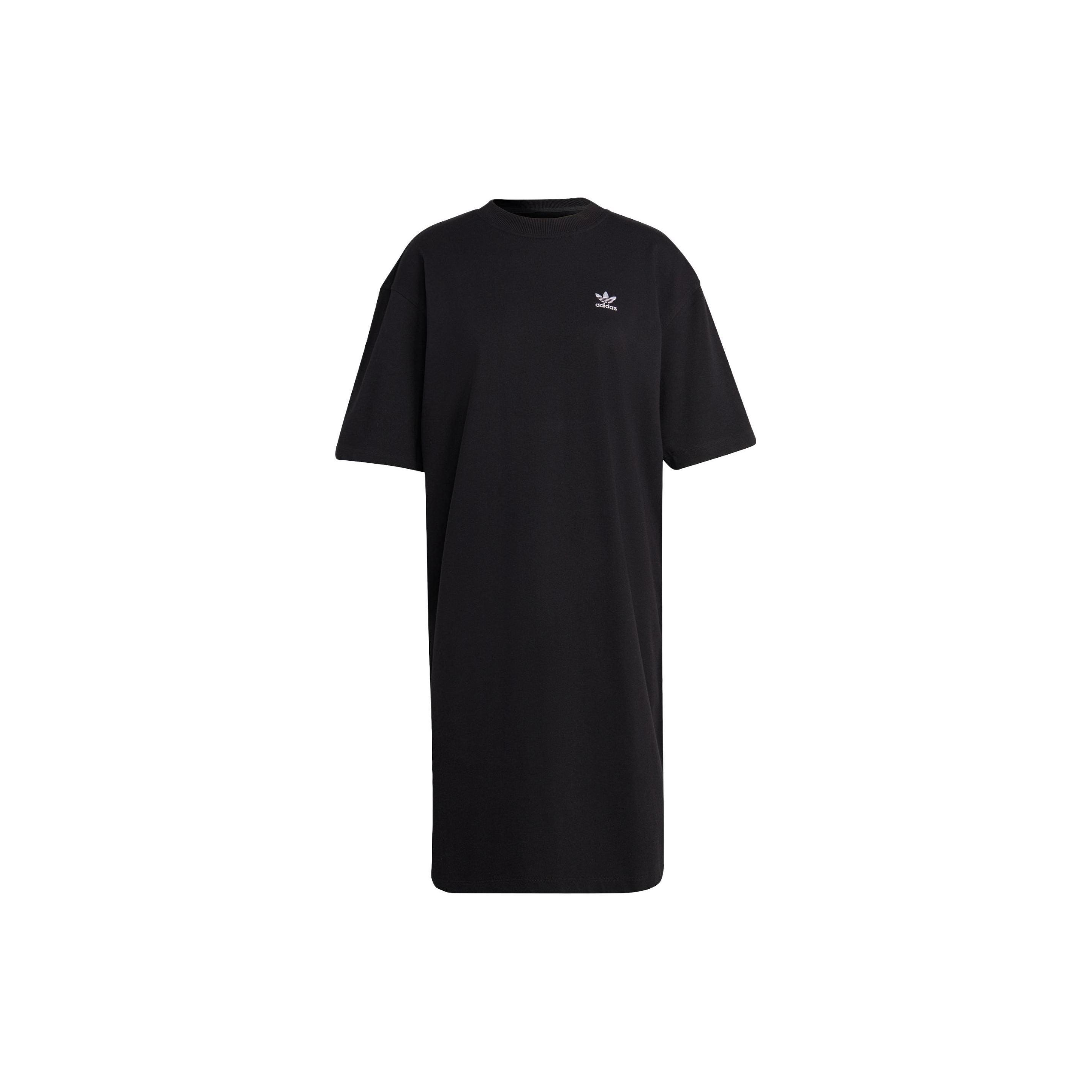 

Adidas Originals Adicolor Classics Tee Dress Logo Print Round Neck Loose Short Sleeve Dress Women dresses Black IB7318 A/XS