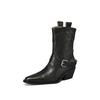 Fashion New Autumn Winter Split Leather Women Boots Fashion High Heels Square Toe Shoes for Women Short Boots Women Mujer Western Boots