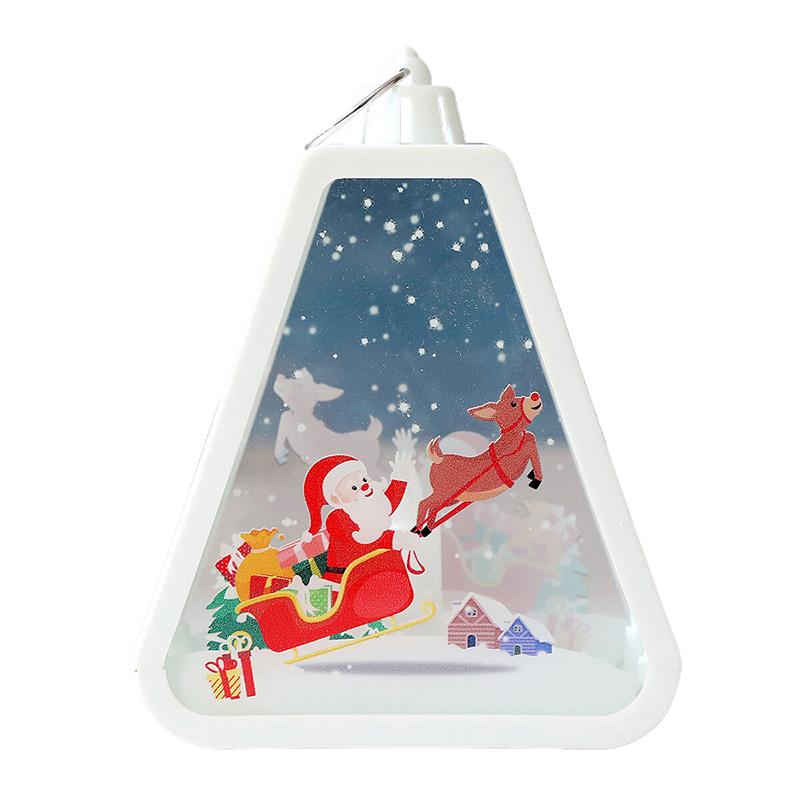 Christmas Retro Wind Lamp,Christmas Led Candle Holders,Snow Globe Lantern Santa Lighted Gifts,Winter Xmas Illuminated Ornament