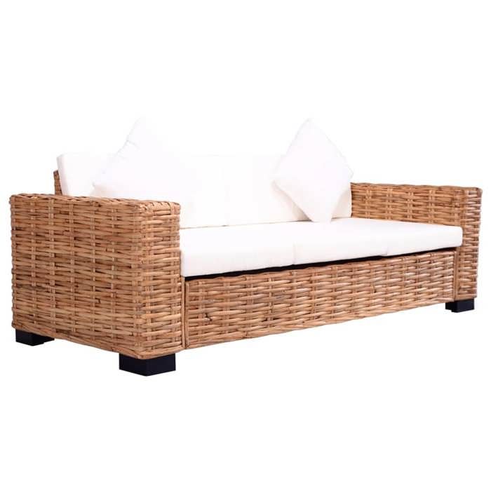 VidaXL 3-Seater Garden Sofa Woven Resin Patio Furniture Outdoor Sofa Garden Furniture Terrace Courtyard Living Room 276351