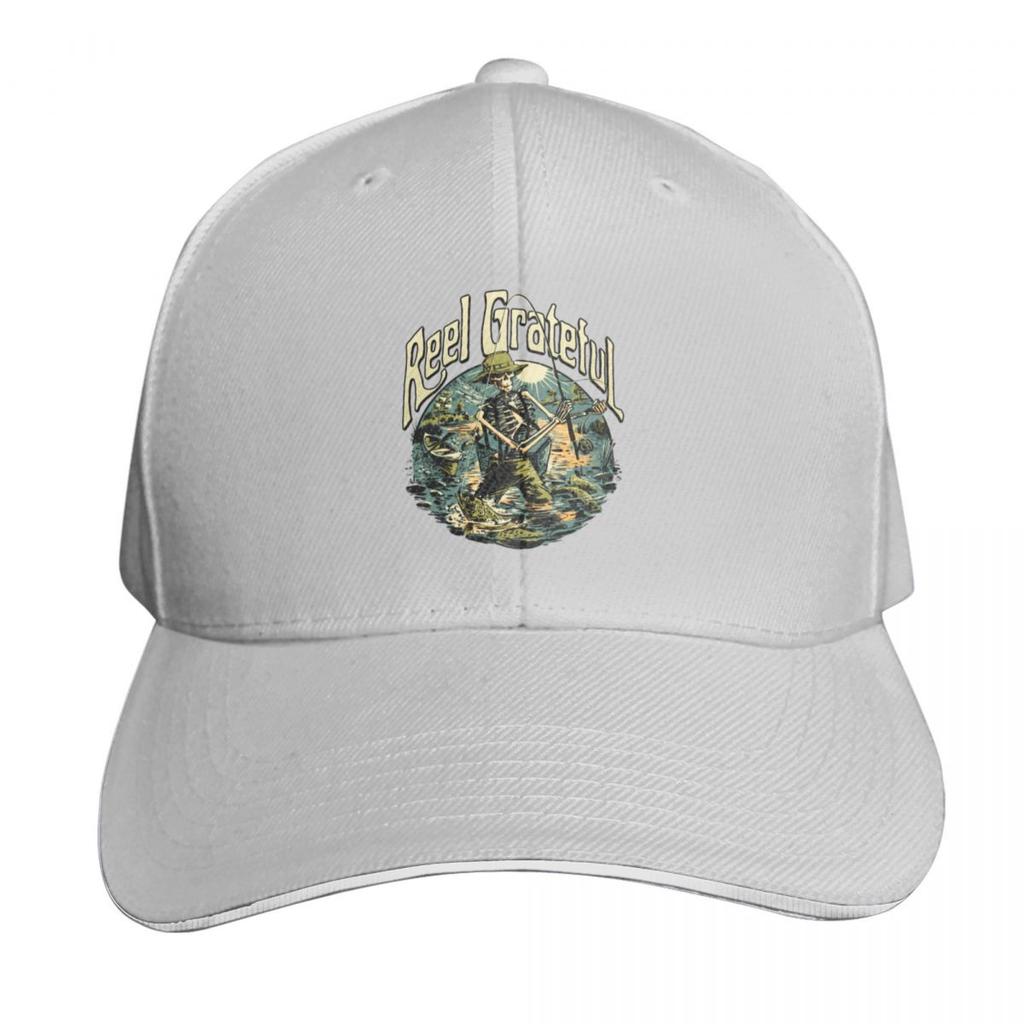 Reel Grateful Fly Fisherman Baseball Cap Adjustable Buckle Closure Moisture Wicking Quick Dry Curved Brim Classic Fit