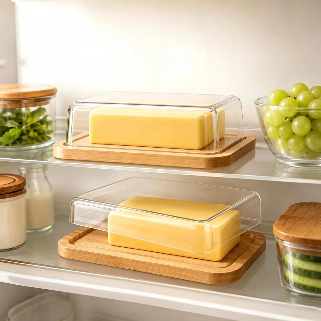 Butter Dish with Lid, Transparent Butter Storage Container, Convenient Kitchen Butter Holder