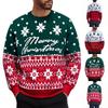 Men's And Women's Casual Christmas Printed Knitted Sweater, Loose Pullover Round Neck Warm Sweater