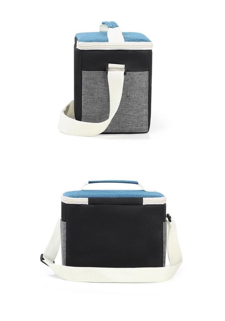 Color Block Insulated Shoulder Bag for Outdoor Camping - Thick Ice Pack & Lunch Box Preservation Bag