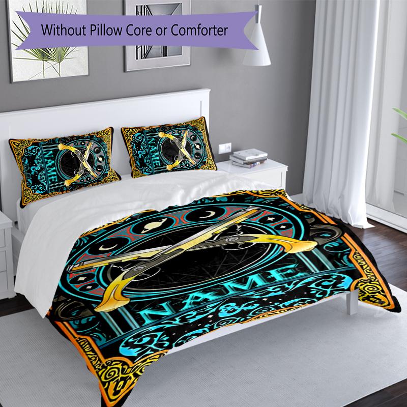 3pcs Custom Name Dungeons & Dragons Set,Includes 1 Duvet Cover and 2 Pillowcases,All-season Bedroom Decor