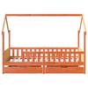 Vidaxl Children's Bed Frame with Drawers, 80X200 Cm, Pine