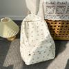 Korean School Backpack for Teenage Girls White Floral Bags for Women Cute Nylon Backpack