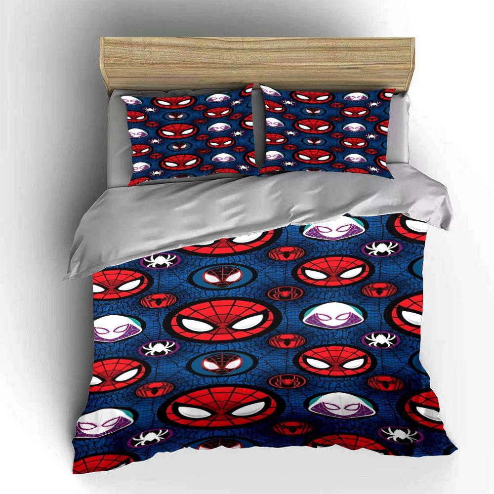 Spider-Man masks and webs. Bedding sets Duvet cover sets Duvet covers Pillowcases(1*Duvet Cover 2*Pillowcases without duvet insert)