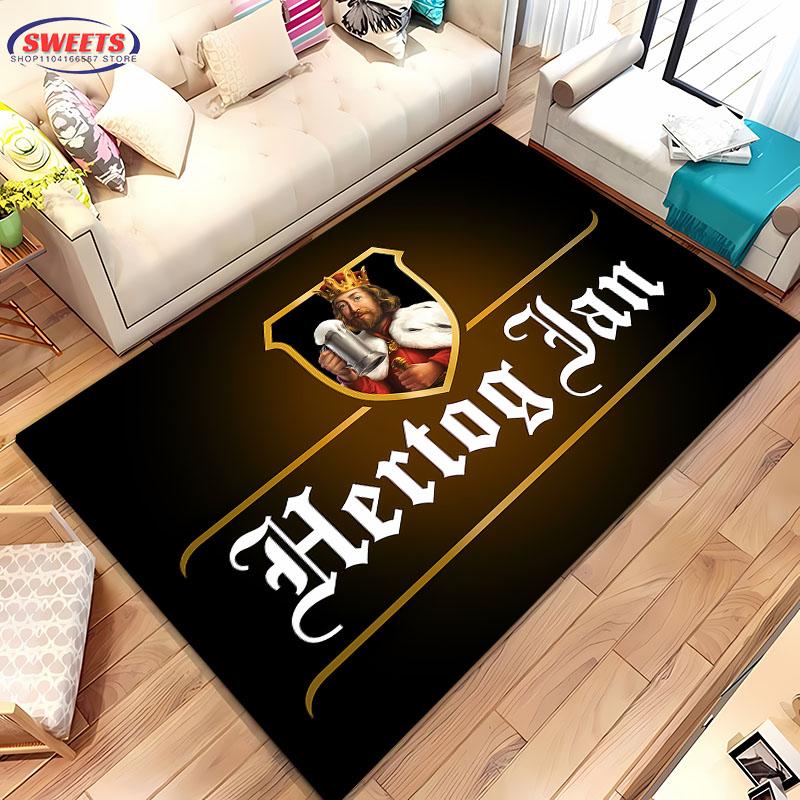 3D Printing H-Hertog Jan LOGO Large Carpet for Home Living Room  Kids Bedroom Mat Sofa Doormat Kitchen Floor Rug Anti-slip Decor