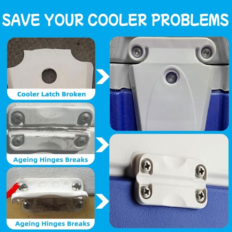 Heavy Duties Plastic Hinges Latches Replacement For Coolers Box Ice Chest With Smooth Operations Safe Locking Mechanism