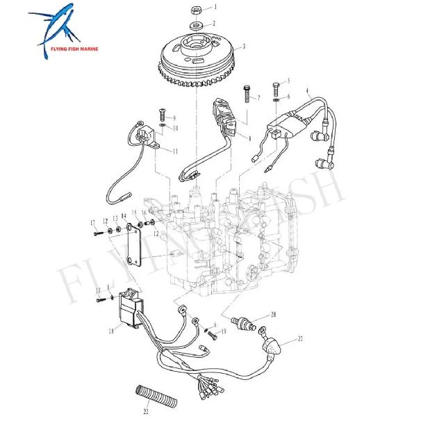 5041297 Ignition Coil W/Resistance Cap for Evinrude Johnson OMC Boat Motor 4-Stroke 9.8HP Outboard Engine