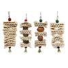 Bird Chewing Toy Corn Husks Wood Beads Entertainment Toys for Medium Parrot