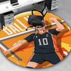1 Stück Haikyuu Karasuno Hinata Shoyo #10 Runder Teppich - Bürostuhlmatte, Rutschfester Teppich für Heimdekoration, Geschenk, Geeignet für Büro, Wohnzimmer