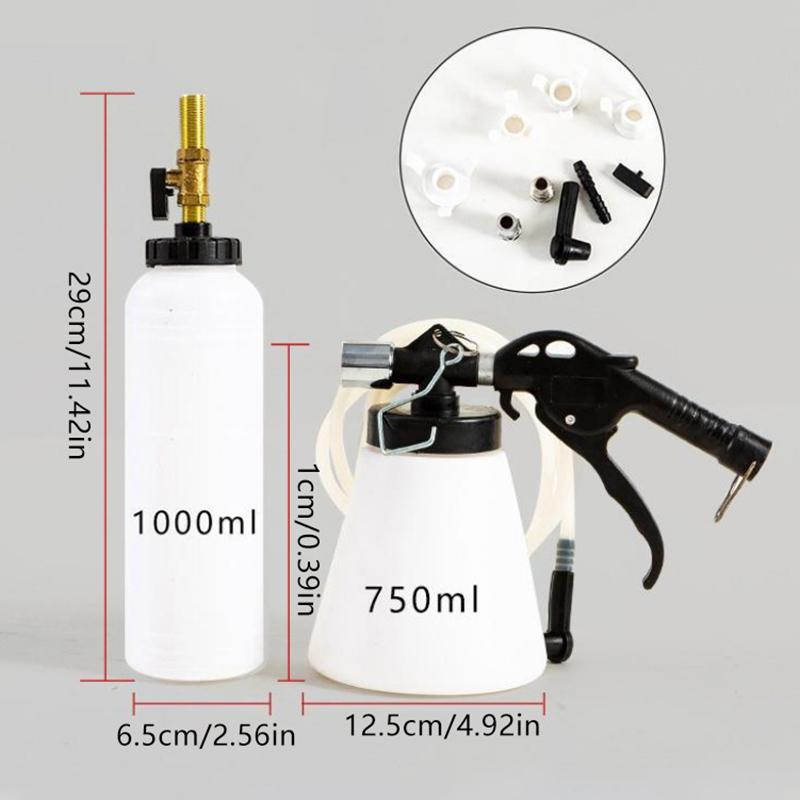 1L 0.75L Araba Fren Hava Alma Cihazı Hidrolik Pompa Sıvısı Pompası Takımı Yağ Değişimi Arındırma Tankı Boruları Tamir Aleti Kamyon Motosiklet Aksesuarları