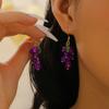 Red Berry Cluster Drop Earrings Fruit Inspired Dangle Earrings Gold Tone Hook Earrings for Women